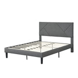 Full Size Upholstered Platform Bed Frame With Headboard