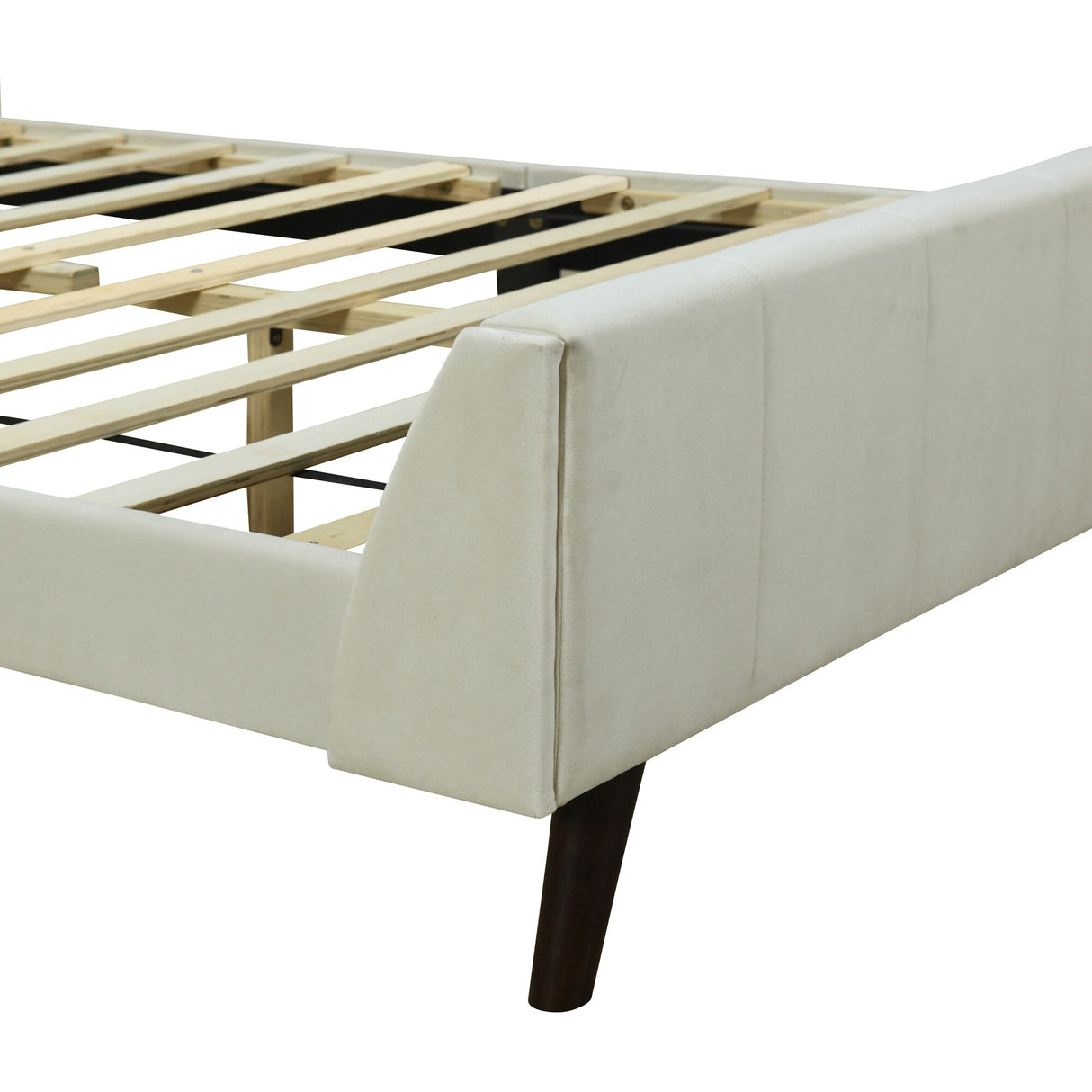 Full Size Velvet Upholstered Wingback Platform Bed