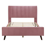 Full Size Pink Velvet Upholstered Wingback Bed