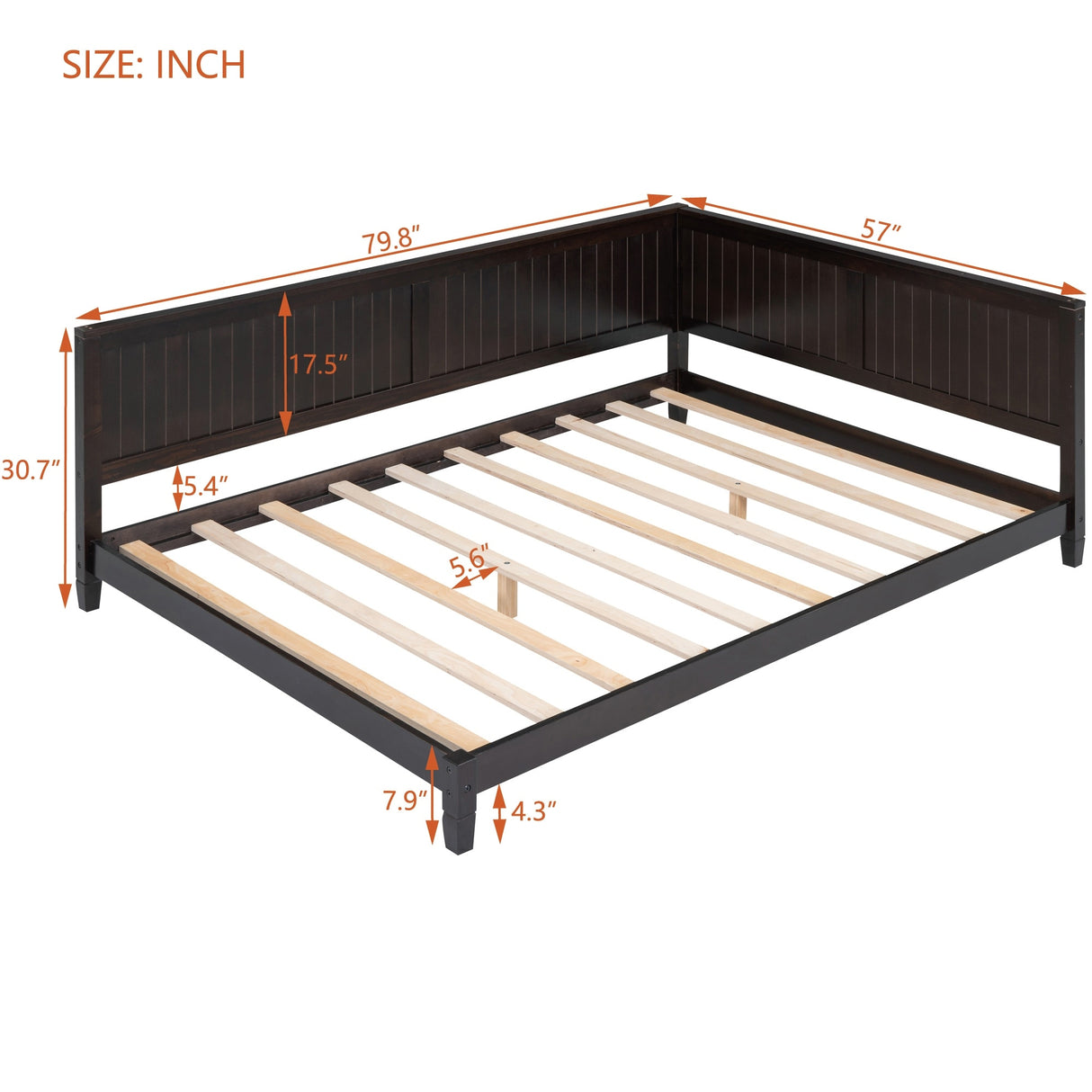 Espresso Full Size Wood Daybed