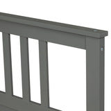 Full Size Wood Platform Bed w/ Paneled Headboard & Footboard, Grey