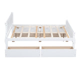 Full Size Wood Platform Bed with 4 Drawers and Streamlined Headboard & Footboard