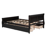 Full Size Wood Platform Bed with 4 Drawers, Elegant Design