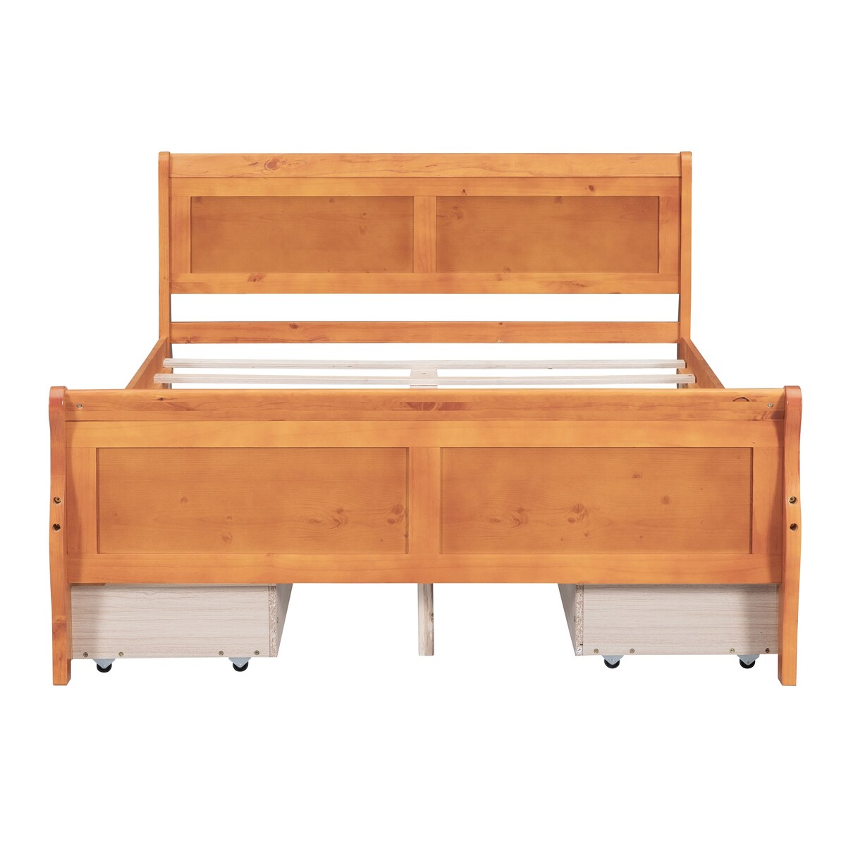 Full Size Wood Platform Bed with 4 Drawers, Elegant Design