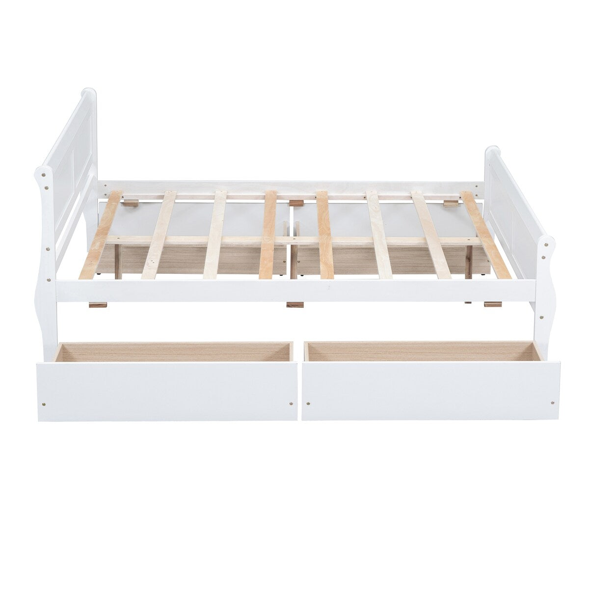 Full Size Wood Platform Bed with 4 Drawers, Elegant Design