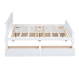 Full Size Wood Platform Bed with 4 Drawers, Elegant Design