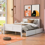 Full Size Wood Platform Bed with 4 Drawers, Elegant Design