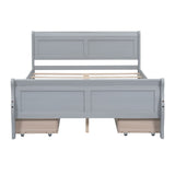 Full Size Wood Platform Bed with 4 Drawers, Elegant Design