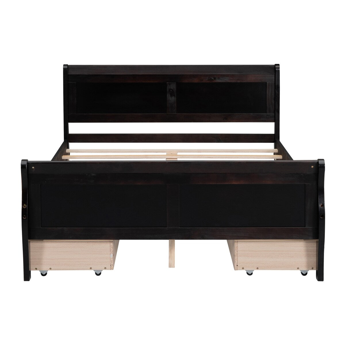Full Size Wood Platform Bed with 4 Drawers, Elegant Design