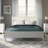 Full Size Wood Platform Bed with Headboard & Wood Slat Support