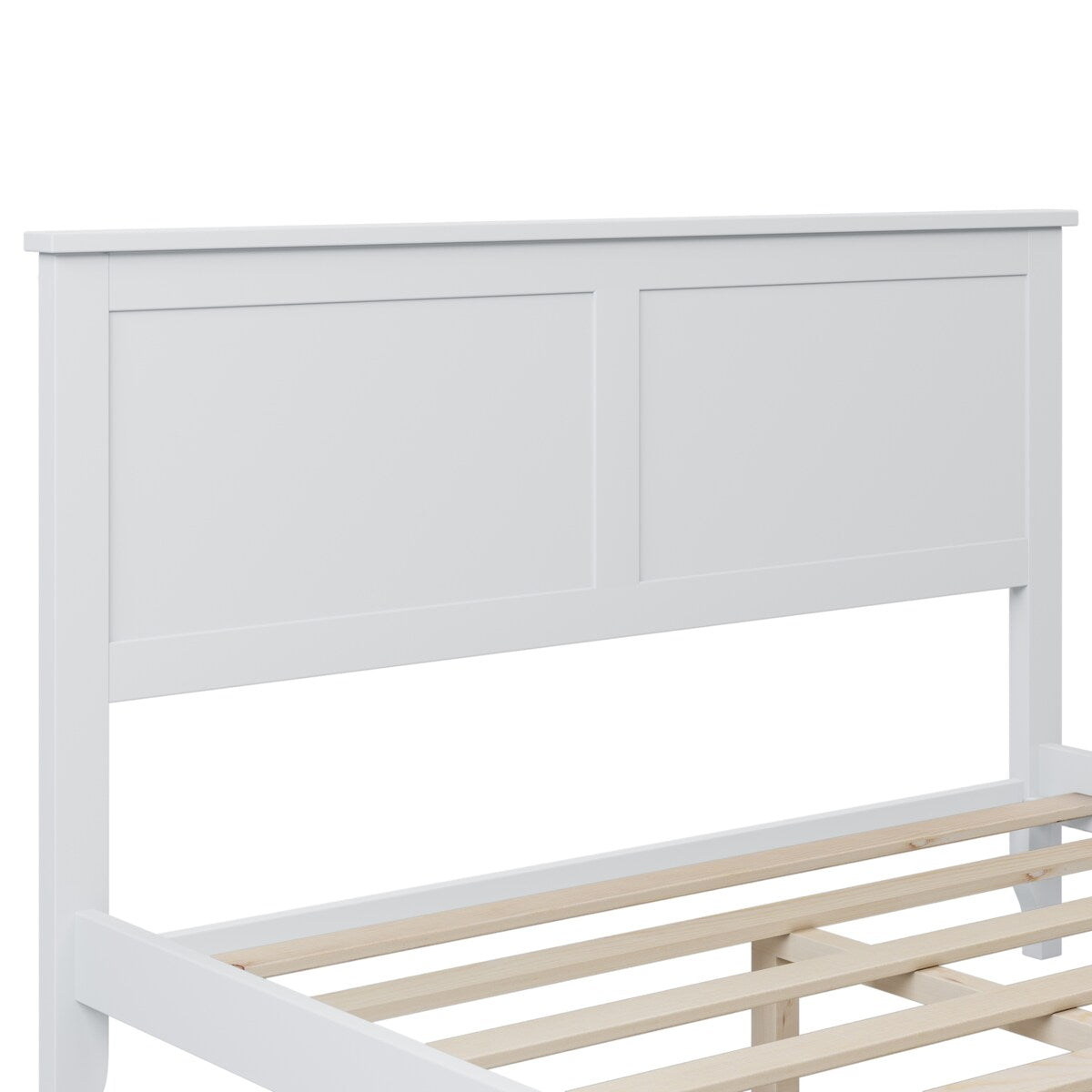 Full Size Wood Platform Bed with Headboard & Wood Slat Support