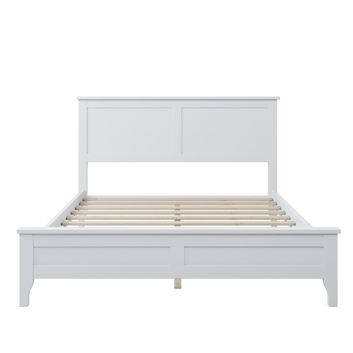 Full Size Wood Platform Bed with Headboard & Wood Slat Support