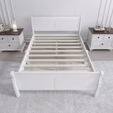 Full Size Wood Platform Bed with Headboard and Wooden Slat Support