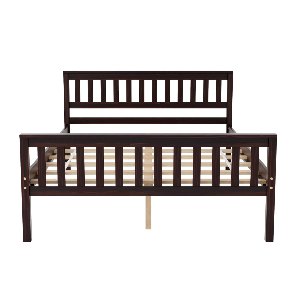 Full Size Wood Platform Bed with Headboard