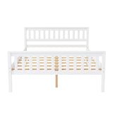 Full Size Wood Platform Bed with Headboard