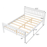Full Size Wood Platform Bed with Headboard