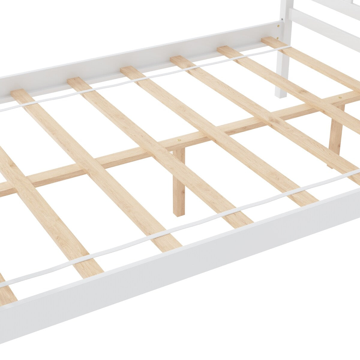 Full Size Wood Platform Bed with Headboard