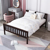 Full Size Wood Platform Bed with Headboard