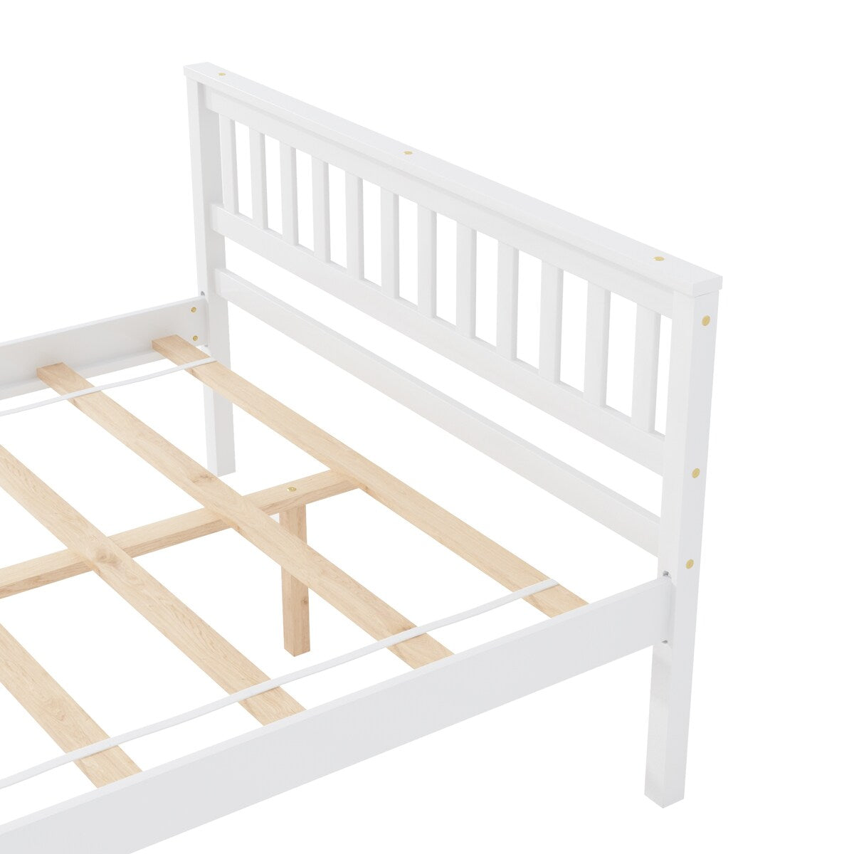 Full Size Wood Platform Bed with Headboard
