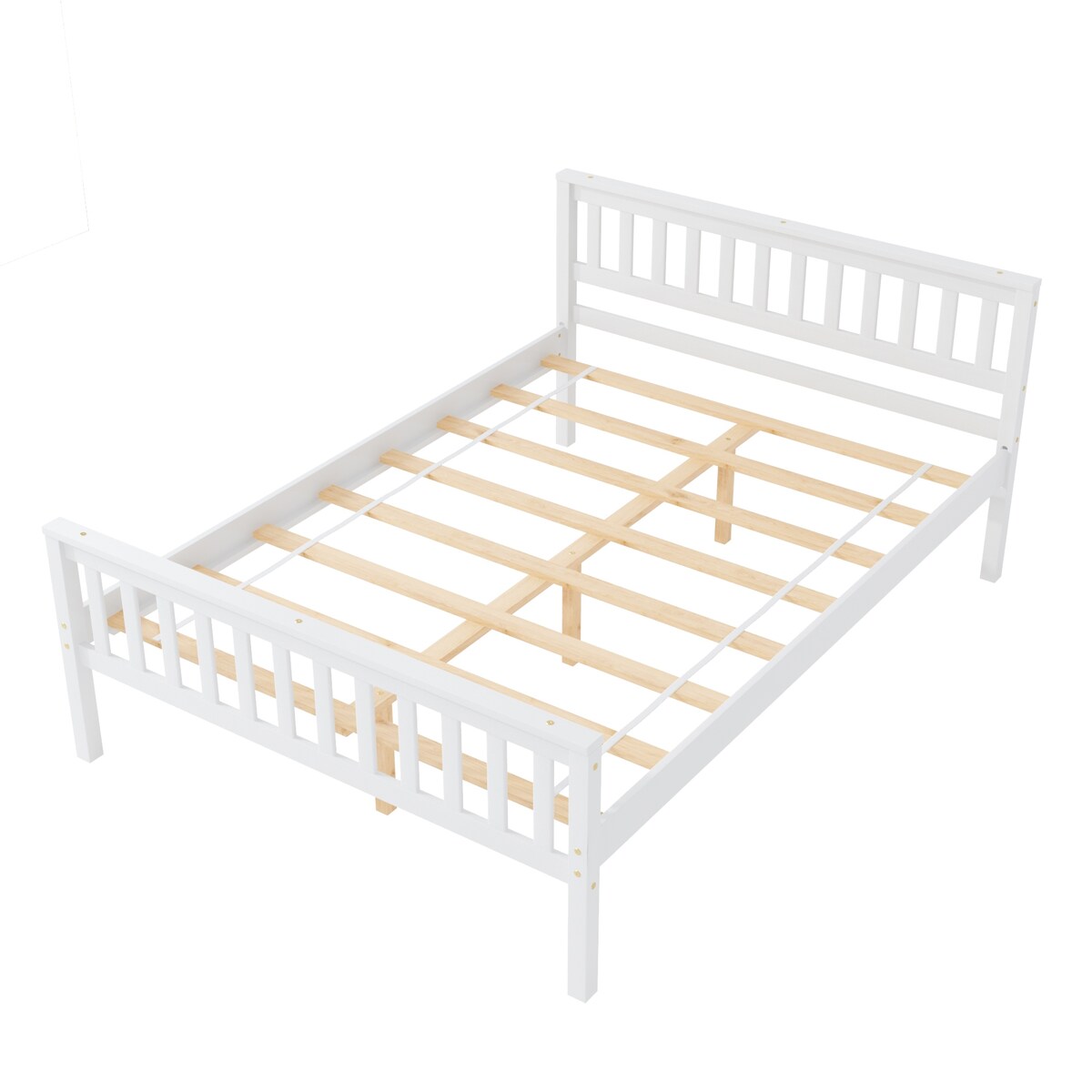 Full Size Wood Platform Bed with Headboard