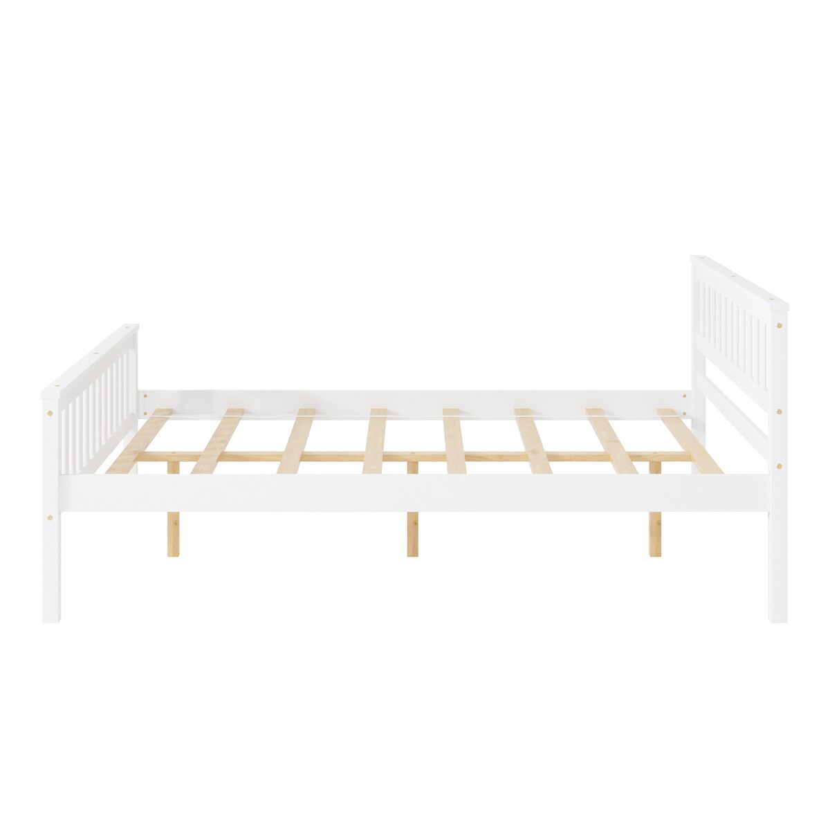 Full Size Wood Platform Bed with Headboard