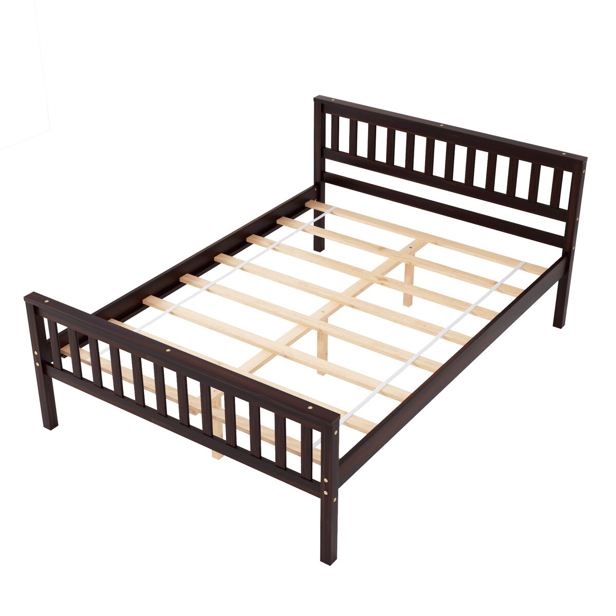 Full Size Wood Platform Bed with Headboard