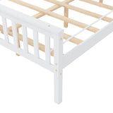Full Size Wood Platform Bed with Headboard