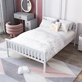 Full Size Wood Platform Bed with Headboard