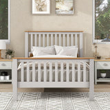 Full Size Wood Platform Bed with Nightstand and Storage Dresser