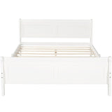 Full Size Wooden Classic Platform Bed with Headboard and Wooden Slat Support