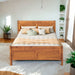 Full Size Wooden Classic Platform Bed with Headboard and Wooden Slat Support