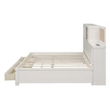 Full Size Wooden Daybed with 3 Storage Drawers,Sockets and USB Ports