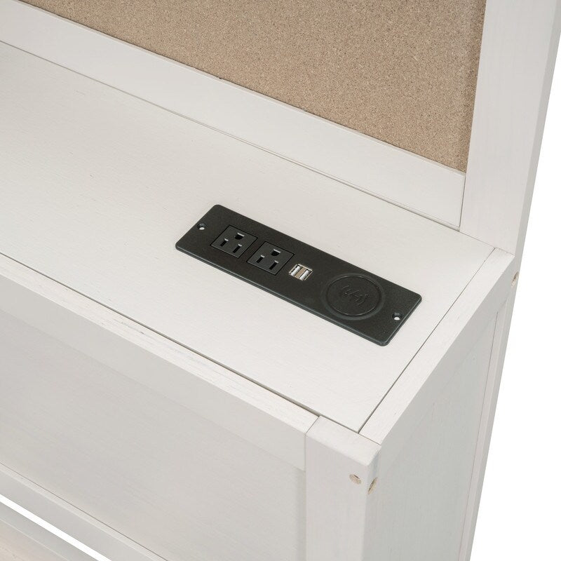 Full Size Wooden Daybed with 3 Storage Drawers,Sockets and USB Ports