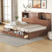 Full Size Wooden Daybed with 3 Storage Drawers,Sockets and USB Ports