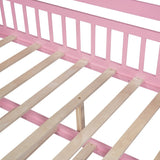 Full Size Wooden House Bed with Twin Size Trundle