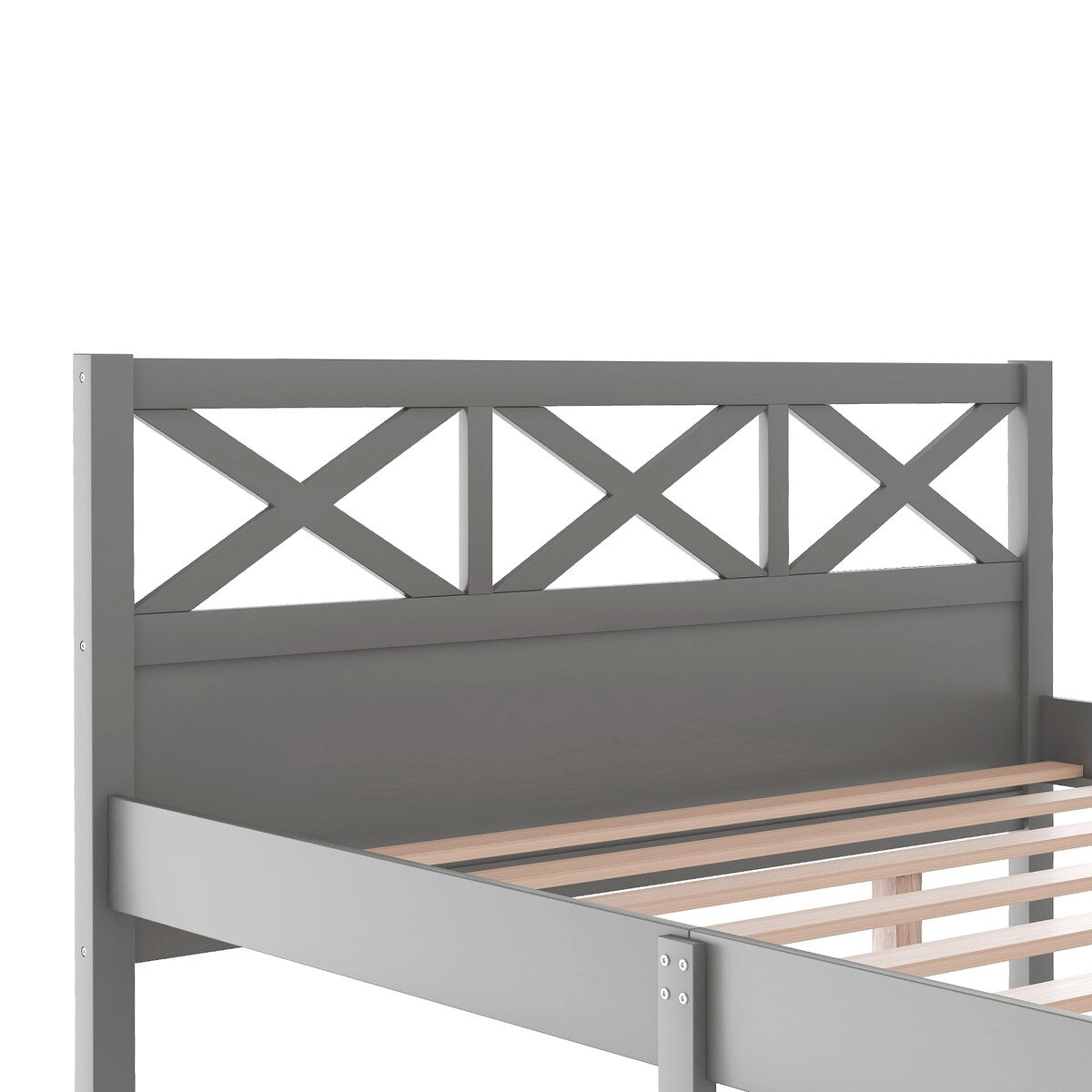 Full Size Wooden Platform Bed with Extra Support Legs
