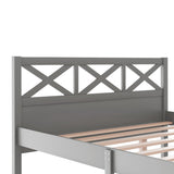Full Size Wooden Platform Bed with Extra Support Legs
