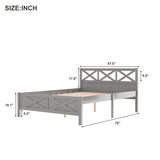 Full Size Wooden Platform Bed with Extra Support Legs