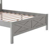 Full Size Wooden Platform Bed with Extra Support Legs