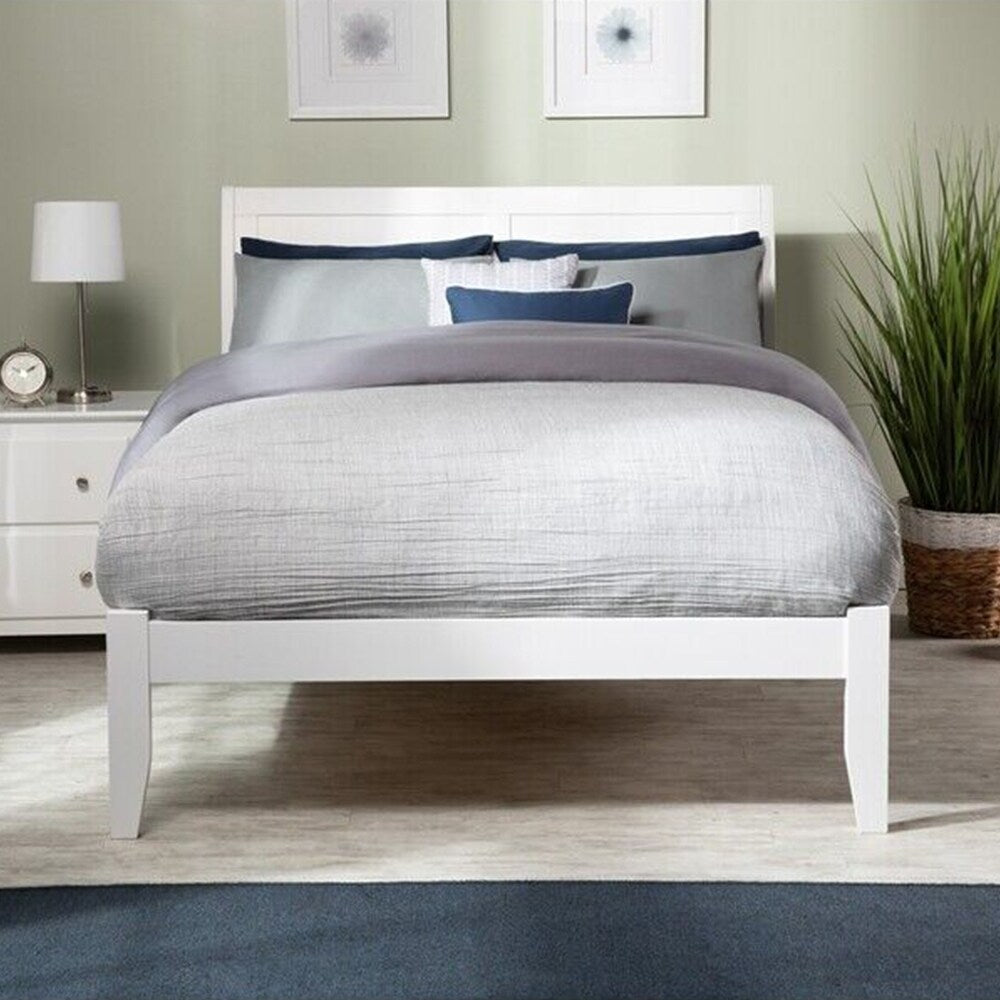 Full Solid Wood Platform Bed in White
