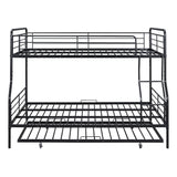 Full XL Over Queen Metal Bunk Bed with Twin Size Trundle