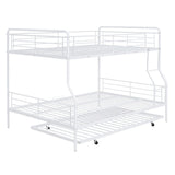 Full XL Over Queen Metal Bunk Bed with Twin Size Trundle