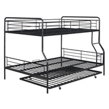 Full XL Over Queen Metal Bunk Bed with Twin Size Trundle
