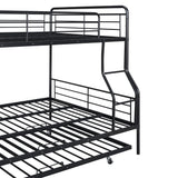 Full XL Over Queen Metal Bunk Bed with Twin Size Trundle