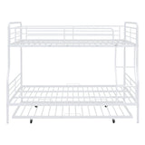 Full XL Over Queen Metal Bunk Bed with Twin Size Trundle