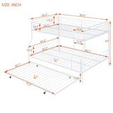 Full XL Over Queen Metal Bunk Bed with Twin Size Trundle