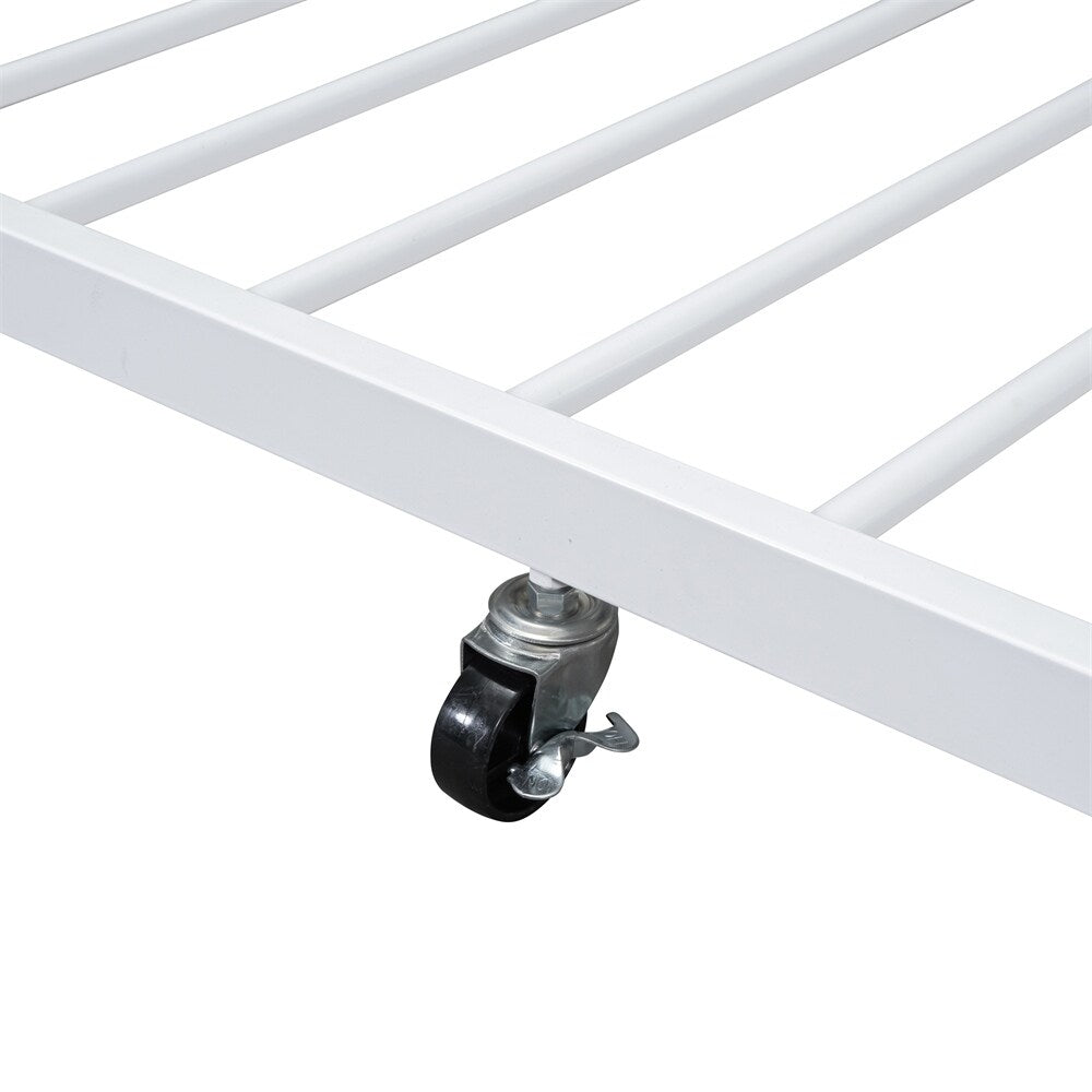 Full XL Over Queen Metal Bunk Bed with Twin Size Trundle