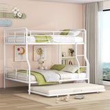 Full XL Over Queen Metal Bunk Bed with Twin Size Trundle