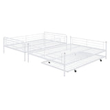 Full XL Over Queen Metal Bunk Bed with Twin Size Trundle