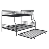 Full XL Over Queen Metal Bunk Bed with Twin Size Trundle